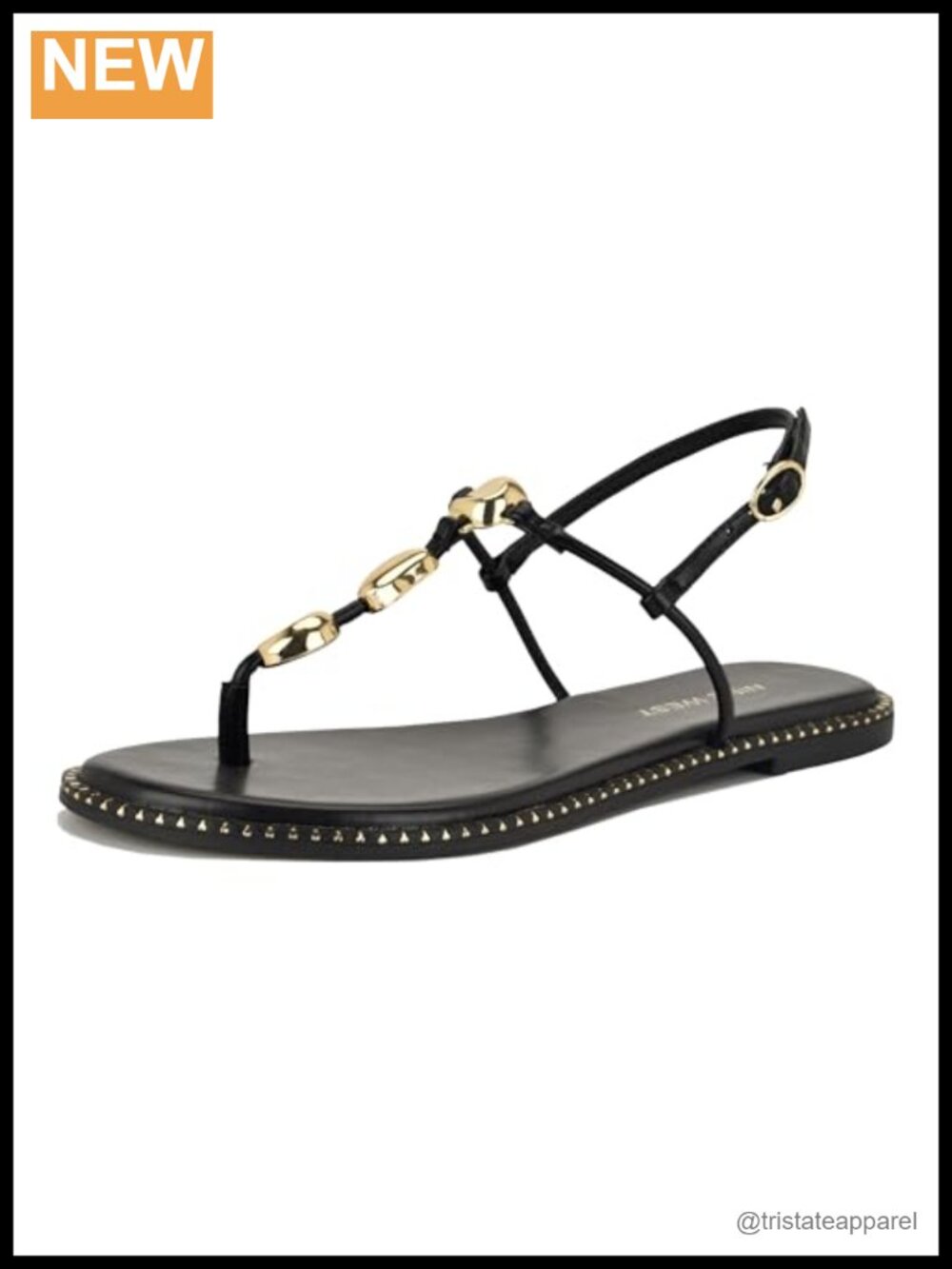 Faux Leather Flat Sandals Round Toe Buckle Ankle Strap Casual Beach